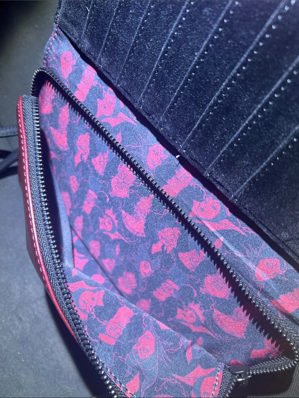 Loungefly limited edition hardtag Red and Black Embossed Studded Wristlet